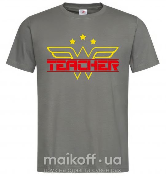 Чоловіча футболка Wonder teacher Графіт фото