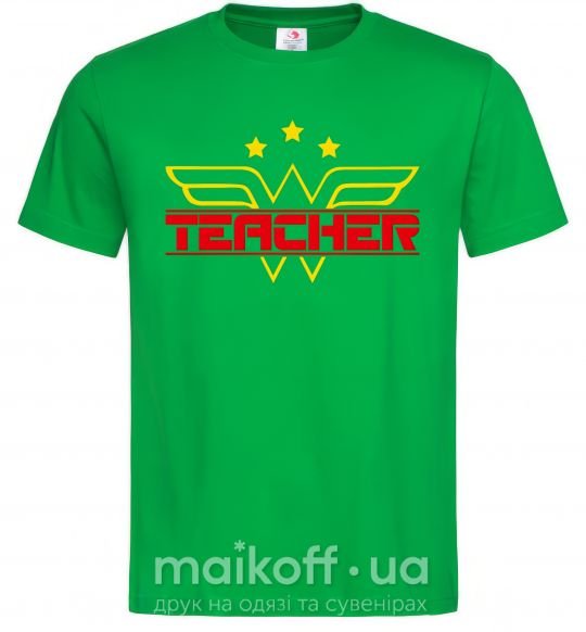 Чоловіча футболка Wonder teacher Зелений фото