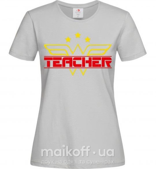 Жіноча футболка Wonder teacher Сірий фото