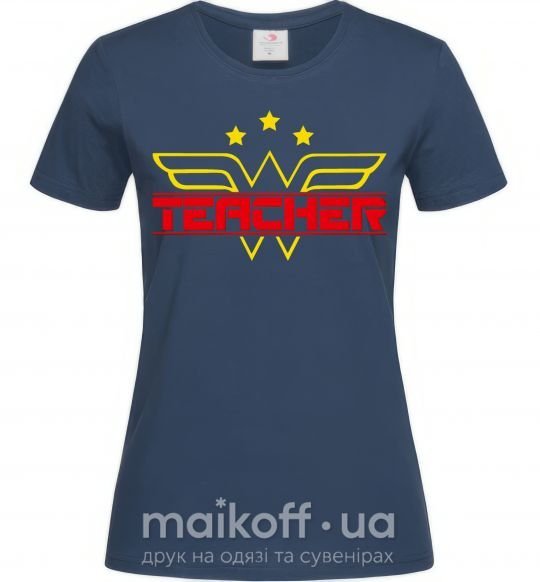 Жіноча футболка Wonder teacher Темно-синій фото