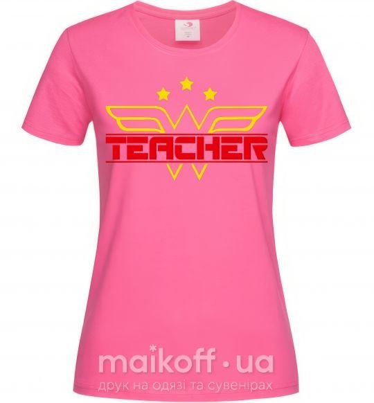 Женская футболка Wonder teacher Ярко-розовый фото