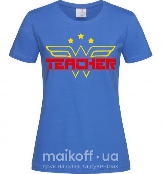 Жіноча футболка Wonder teacher Яскраво-синій фото