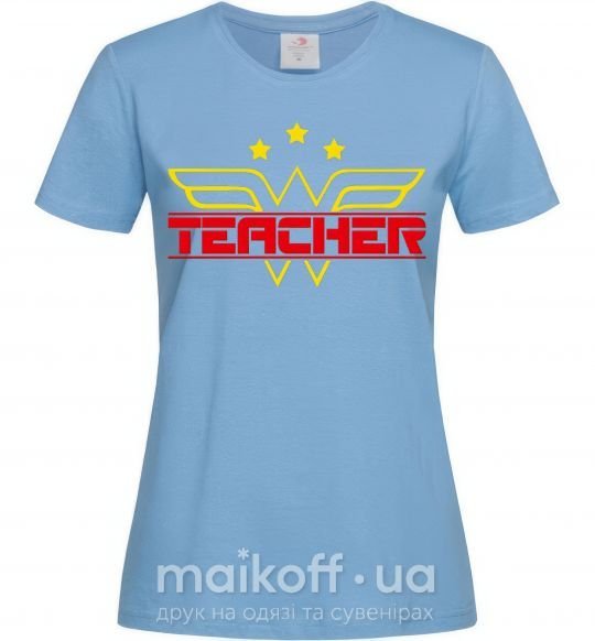 Жіноча футболка Wonder teacher Блакитний фото