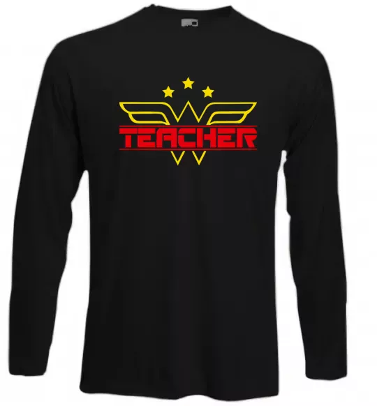 Лонгслив Wonder teacher Черный фото