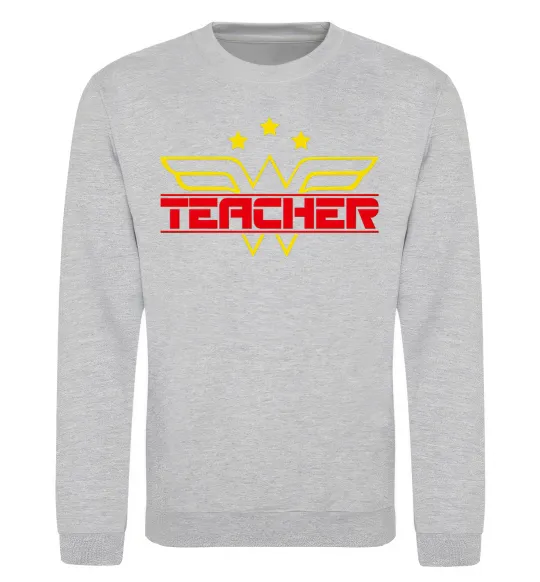 Світшот Wonder teacher Сірий меланж фото