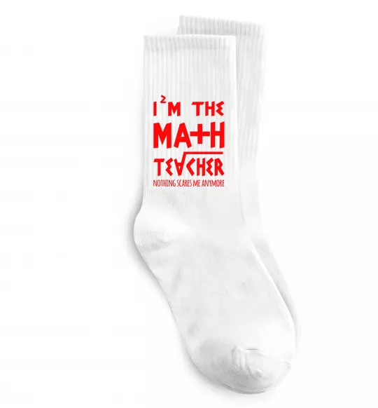 Шкарпетки I'm the math teacher Білий фото