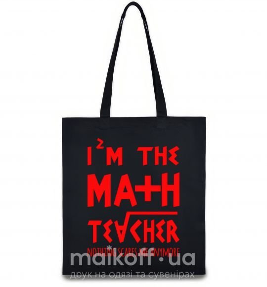 Еко-сумка I'm the math teacher Чорний фото