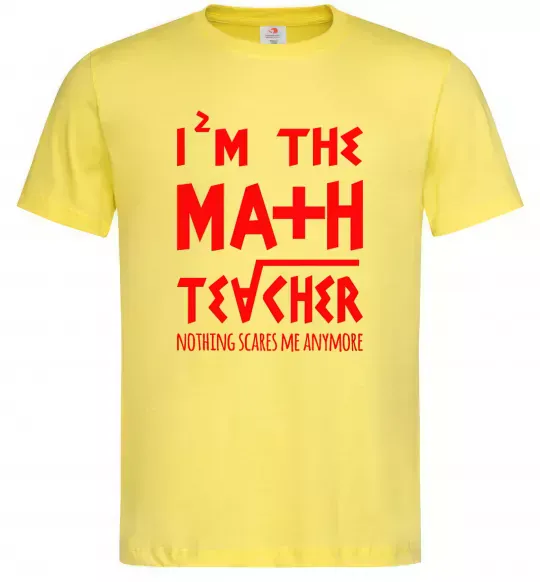 Мужская футболка I'm the math teacher Лимонный фото