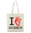 Еко-сумка I love sience Бежевий фото