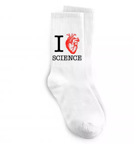 Носки I love sience Белый фото