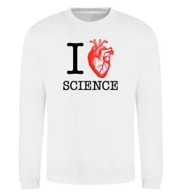 Свитшот I love sience Белый фото