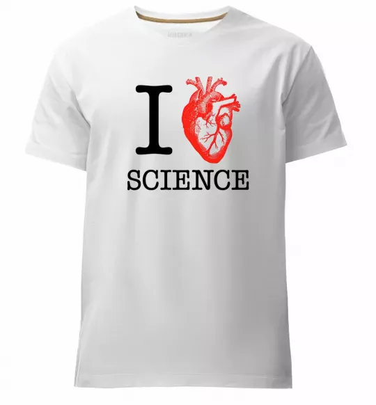 Чоловіча преміум футболка I love sience Білий фото