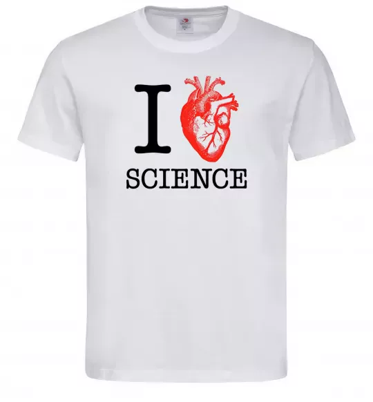 Мужская футболка I love sience Белый фото