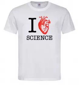 Чоловіча футболка I love sience Білий фото