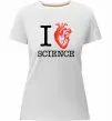 Женская премиум футболка I love sience Белый фото