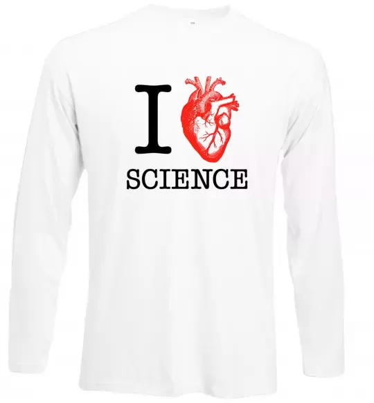 Лонгслив I love sience Белый фото