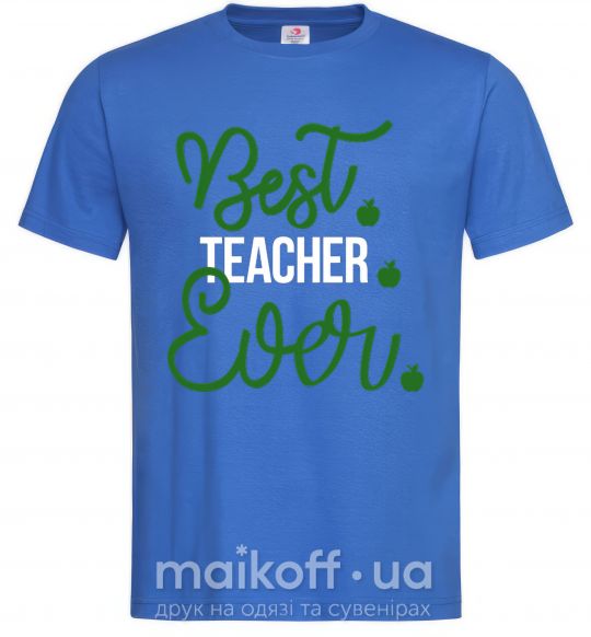 Чоловіча футболка Best teacher ever Яскраво-синій фото