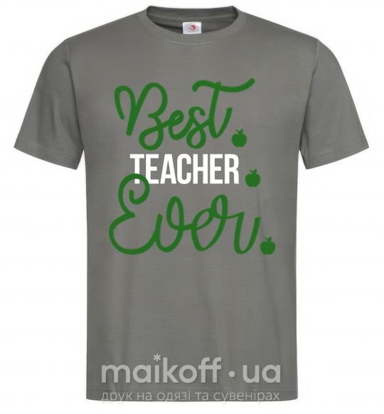 Чоловіча футболка Best teacher ever Графіт фото