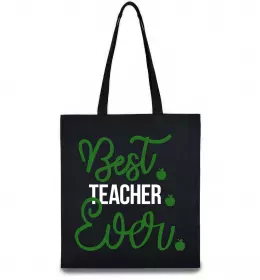 Эко-сумка Best teacher ever Черный фото