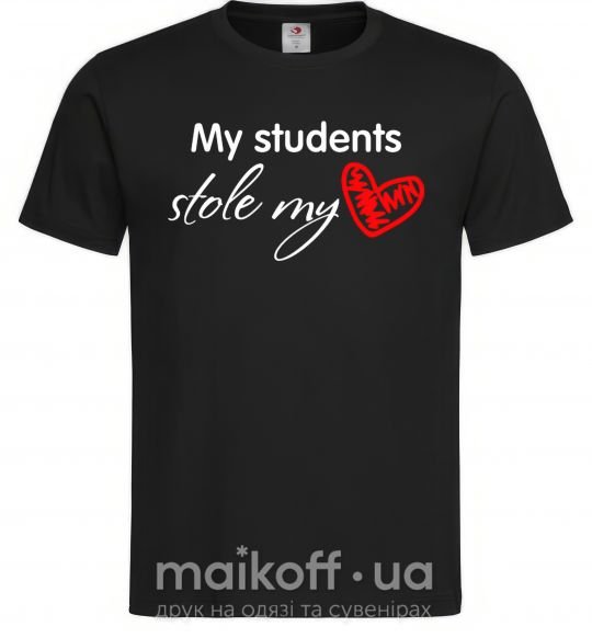 Мужская футболка My students stole my heart Черный фото