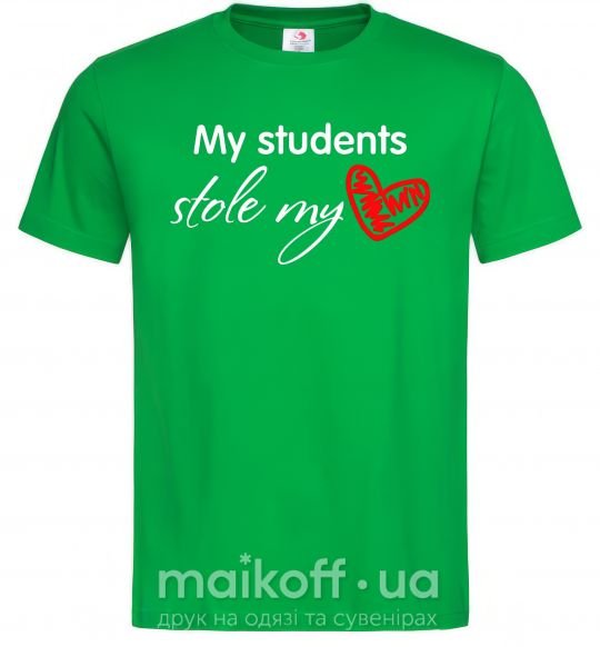 Чоловіча футболка My students stole my heart Зелений фото