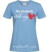 Жіноча футболка My students stole my heart Блакитний фото