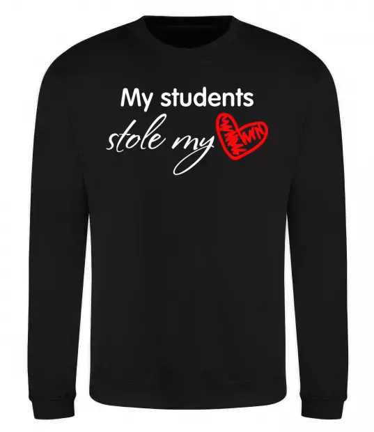 Свитшот My students stole my heart Черный фото