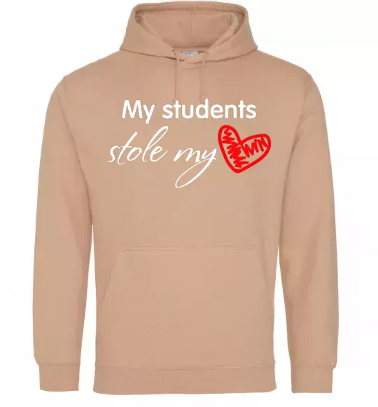 Мужская толстовка (худи) My students stole my heart Песочный фото