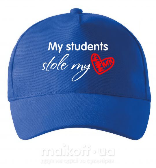 Кепка My students stole my heart Яскраво-синій фото