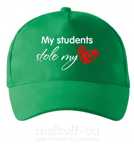 Кепка My students stole my heart Зеленый фото