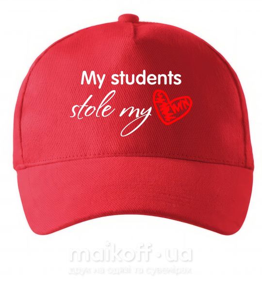 Кепка My students stole my heart Красный фото