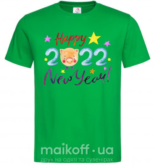 Мужская футболка Happy 2019 new year pig Зеленый фото