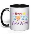 Чашка с цветной ручкой Happy 2019 new year pig Черный фото