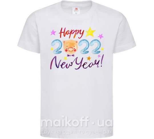 Детская футболка Happy 2019 new year pig Белый фото