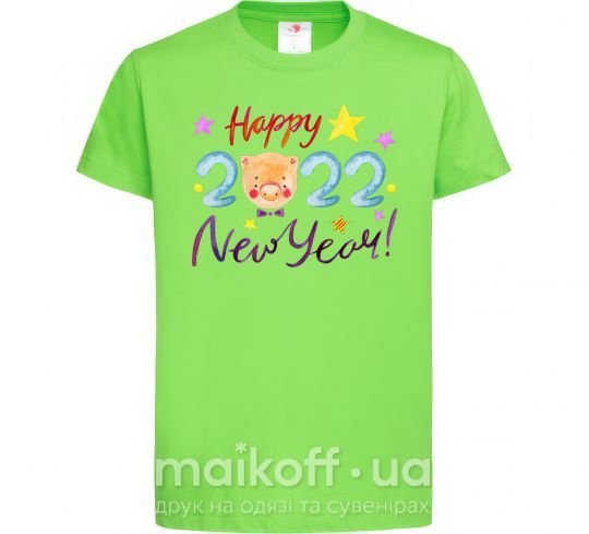 Детская футболка Happy 2019 new year pig Лаймовый фото