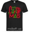 Мужская футболка Merry Christmas text Черный фото
