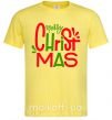 Чоловіча футболка Merry Christmas text Лимонний фото