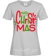 Женская футболка Merry Christmas text Серый фото