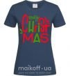 Женская футболка Merry Christmas text Темно-синий фото