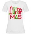 Жіноча футболка Merry Christmas text Білий фото