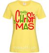 Женская футболка Merry Christmas text Лимонный фото