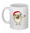 Чашка керамическая Dabbing Christmas pug Белый фото