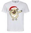 Мужская футболка Dabbing Christmas pug Белый фото