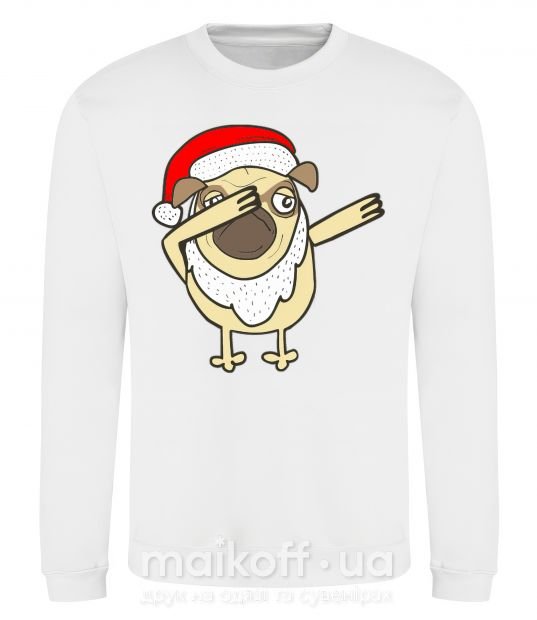 Світшот Dabbing Christmas pug Білий фото