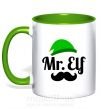 Чашка з кольоровою ручкою Mr. Elf Зелений фото