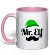 Чашка з кольоровою ручкою Mr. Elf Ніжно рожевий фото