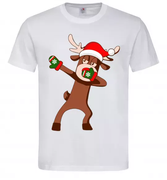 Чоловіча футболка Dabbing Christmas deer Білий фото