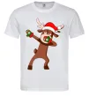 Чоловіча футболка Dabbing Christmas deer Білий фото