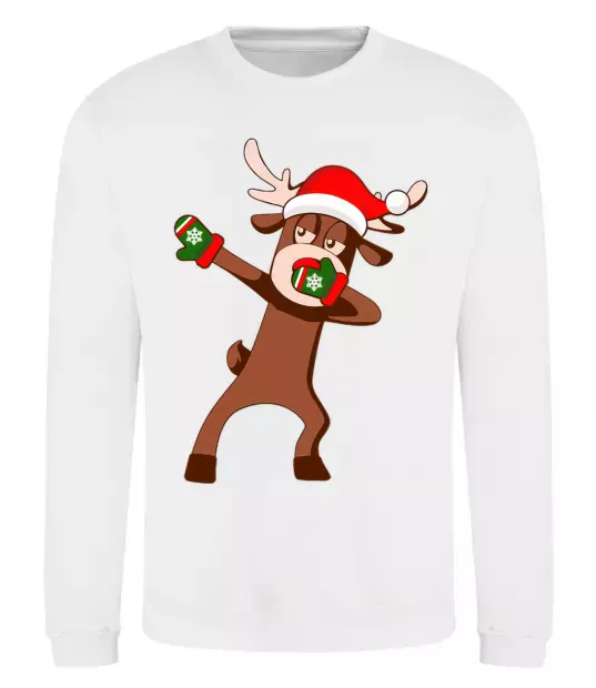 Світшот Dabbing Christmas deer Білий фото