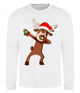 Свитшот Dabbing Christmas deer Белый фото